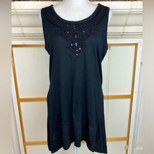 Style & Co. tunic embellished w/ lace and bling sharkbite hem